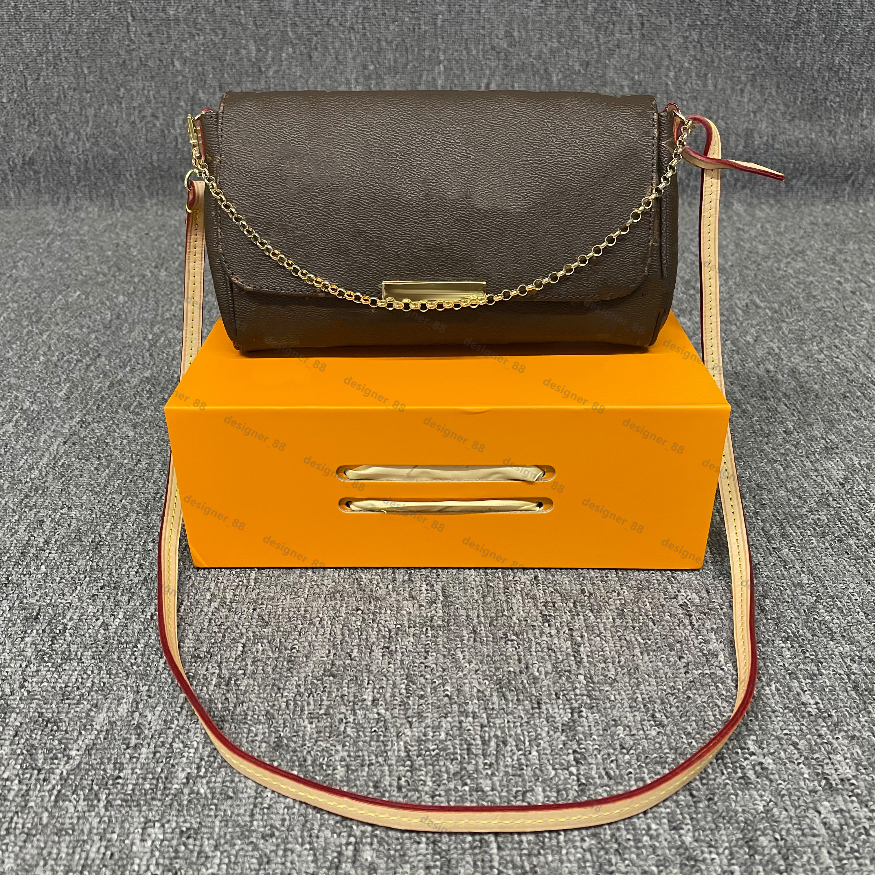 

7A Quality hobo Tote Famous bag M0nogram Genuine Leather Luxury designer Handbag Women Crossbody Shoulder Bags M40718 favorite purse mm real Purses wallet