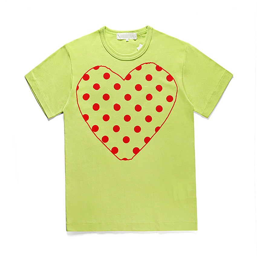 

Classic PLAY unisex t-shirt #C053 summer short sleeve fashion tees harajuku luxuries stylist heart pattern men women designers CDG casual hip-hop tops, White;black
