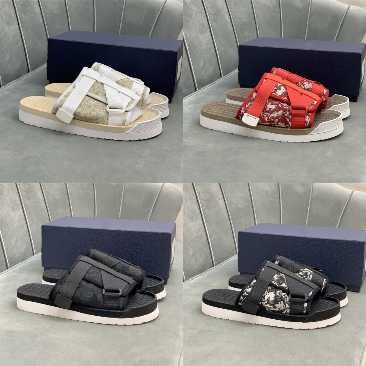

2022 Sandal Straps Men Brand Designers Sandals Flops Genuine Oblique Slides Summer Box Dustbag Leather Flip Buckle Alphabet Platform Sl Lqsn