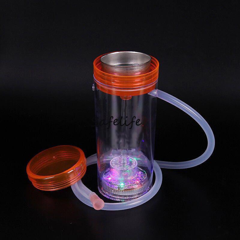 

Mini shisha Acrylic hookah cup with LED light Shisha pipe portable cup hookah led mini hookah accessories shisha Water Pipes Bong