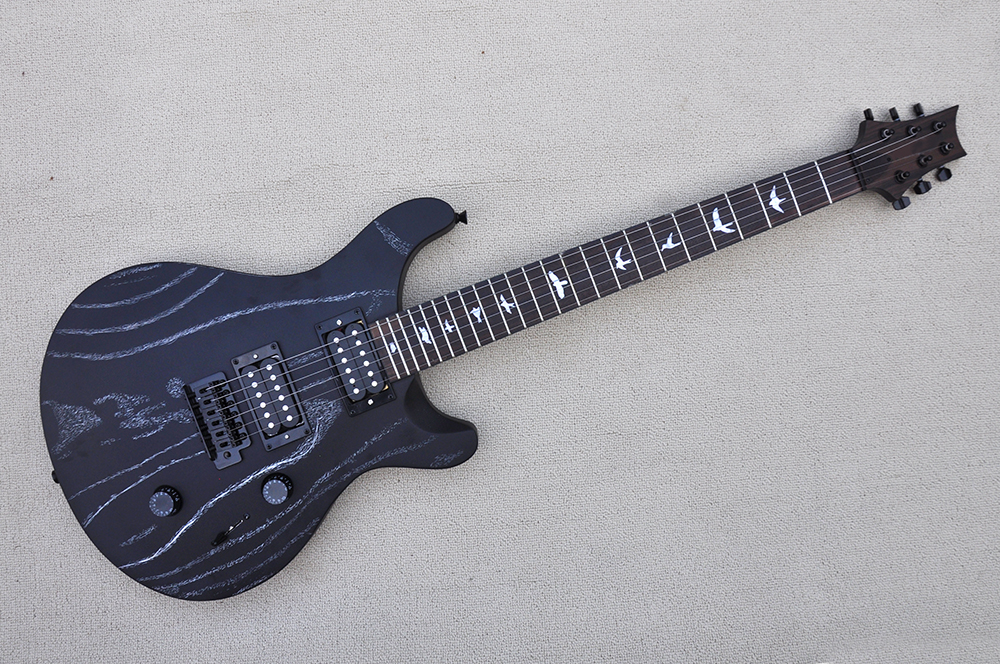 

Factory Custom Matte Black Electric Guitar With Black Hardware,Rosewood Fretboard,HH Pickups,Can be customized