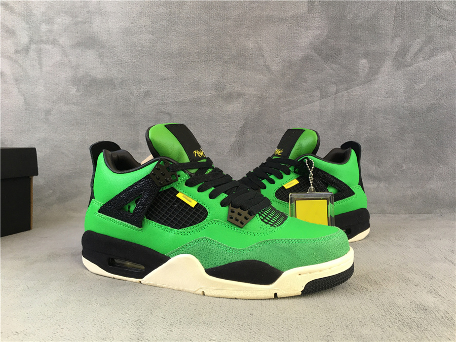 

Manila Jumpman 4 4s fashion shoe Top quality Black Green Mens Basketball Shoes