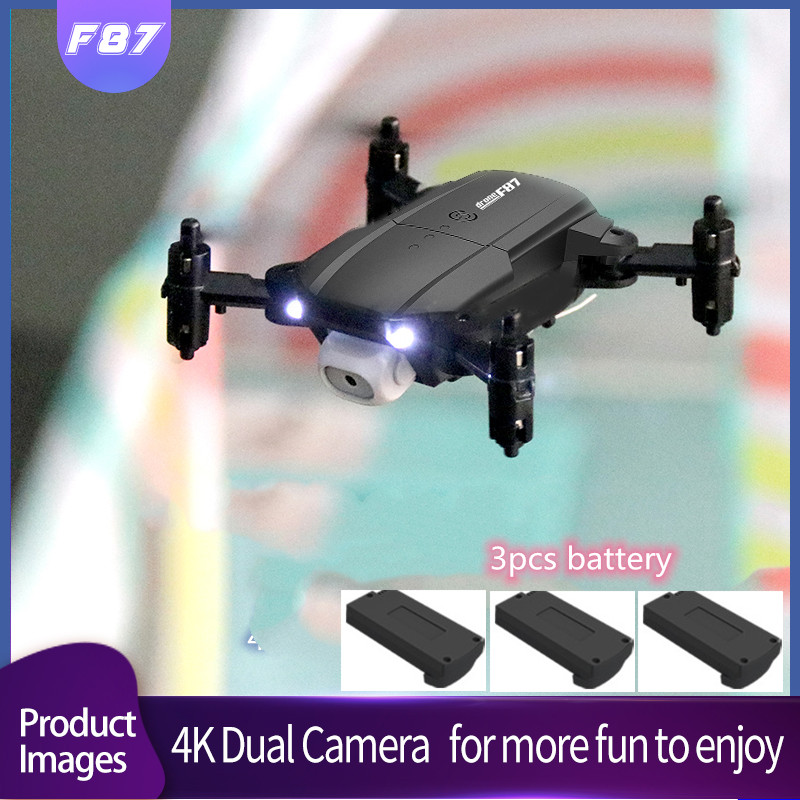 

4K HD Dual Camera WIFI FPV Professional Aerial Photography Foldable Quadcopter One Key Return Altitude Hold Drone Aircraft Gifts, Black 1 battery