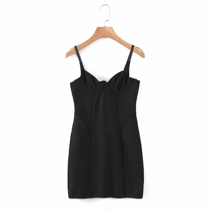 Casual Dresses Sexy Women V Neck Slim 2021 Summer Fashion Ladies High Street Female Sling Body Black Mini 364U-image-700300456