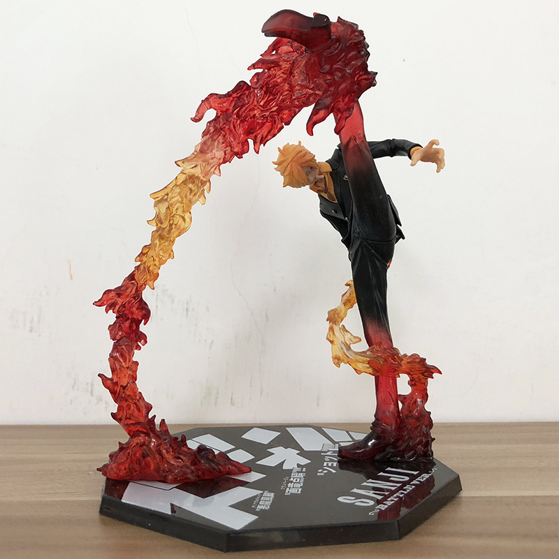 

Anime One Piece Black Leg Sanji Fire Battle Version PVC Figure Vinsmoke Sanji Collectible Model Toys 17cm X0503, No box