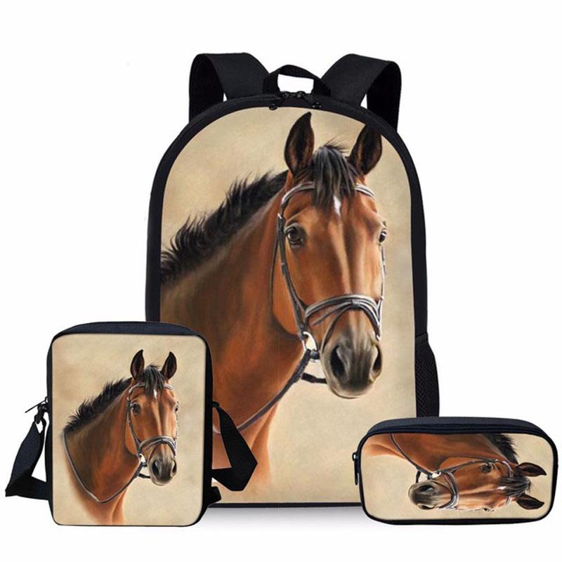 

School Bags Horse 3D Satchel For Boys Girls Orthopedic Backpacks Children Schoolbag Mochilas Escolares Mochila, Custom-k