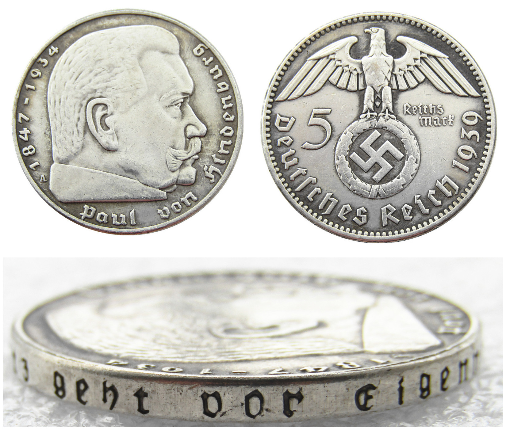 

Germany 1939ADEFGJ 5 Mark 6pcs Dates For Chose silver Plated Craft Copy Coins metal dies manufacturing factory Price