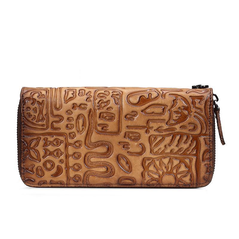 

Wallets Genuie Leather Men And Women Long Wallet Card Holder Handmade Vintage Clutch First Layer Cow Purse, Red;black