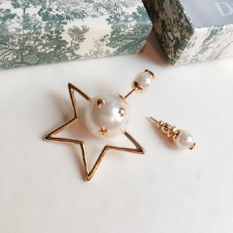 75% OFF Outlet Online family earrings new pearl asymmetric Star Earrings-image-711290035