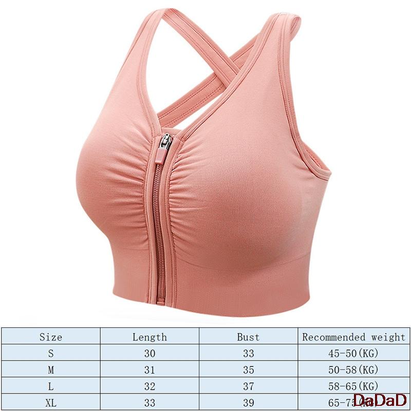 

Women's Sports Bra Tops For Girls Fitness Sportswear Gym Underwear With Zipper Running Push Up Lingerie Yoga Sport Tank Top Outfit