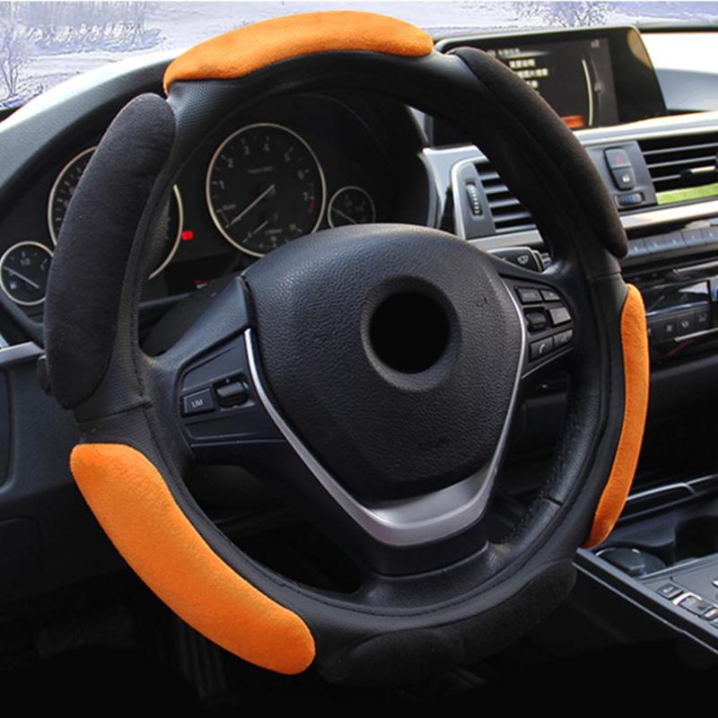 

Steering Wheel Covers Inner Cover Flocking Cloth Non-slip Replacement Universal