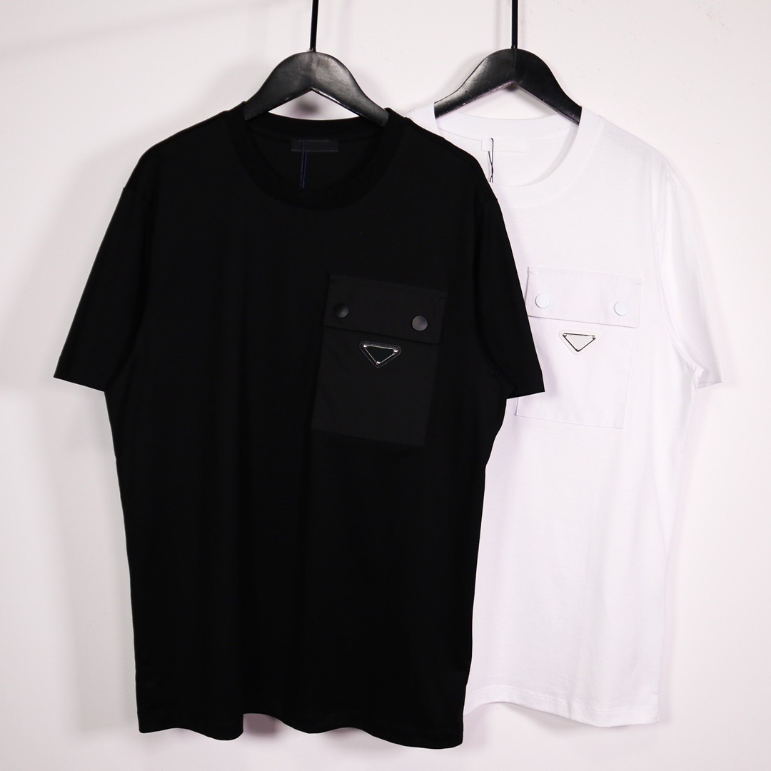 

United State European mens t shirts fashion casual designer spring travel high quality cotton High-density nylon fabric is comfortable, White
