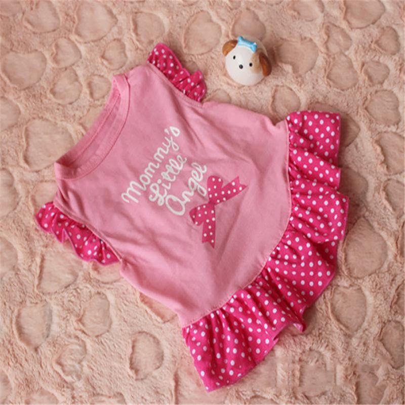 

Pink Pet Cotton Summer Clothing Cat And Dog Flying Sleeve Skirt Accessories Decoration X8 Apparel