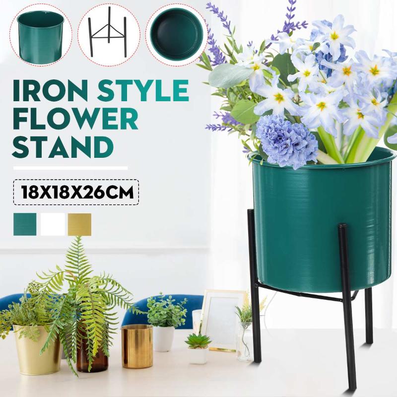 

Iron Planter Pot Trays Flower Rack Standing Bonsai Holder Home Garden Indoor Display Plant Stand Shelf Relieve Eye Fatigue Planters & Pots