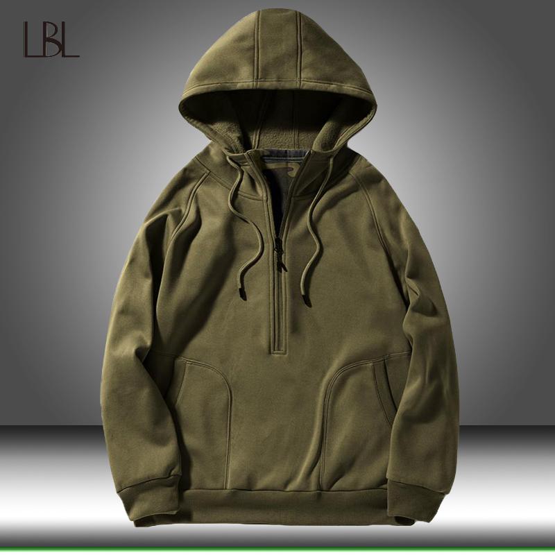 

Men' Hoodies & Sweatshirts Autumn Fleece Warm Hooded Sweatshirt Men Zipper Hip Hop Hoodie Male Classic Hoody Pullover Tops Military Outwear, Wy43black