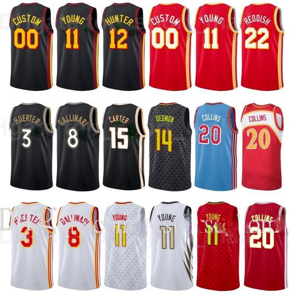 

Breathable Basketball Jerseys City Earned Edition Printed Trae Young Jersey 11 DeAndre Hunter 12 John Collins 20 Danilo Gallinari 8 Kevin Hu, Black;red