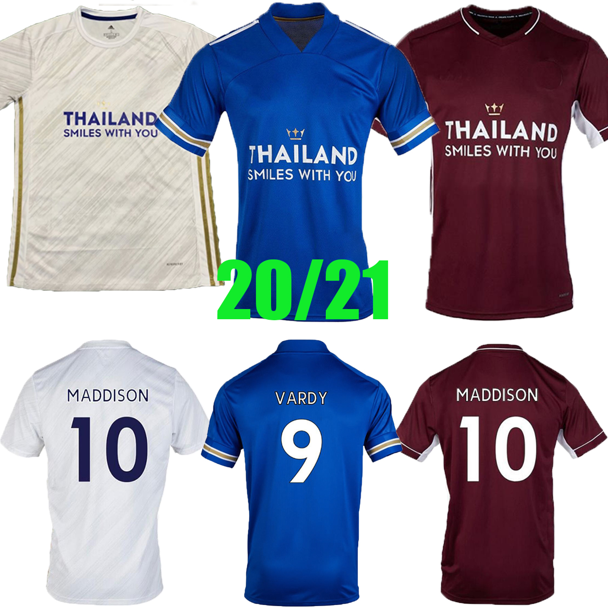 

top Adult 20 21 Thailand Leicester soccer jersey Home Away CITY VARDY MADDISON TIELEMANS NDIDI 2021 football shirt, Black