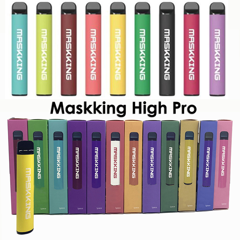 

Maskking High Pro Disposable E Cigarette 1000 Puffs Vape Pen 3.5ml Cartridge 600mAh Battery Electronic Cigarettes 12 Colors MK