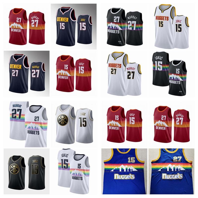

basketball jersey Men Denver Nuggets Nikola Jokic Jamal Murray embroider , the court;Swingmen sew jerseys, Black;red