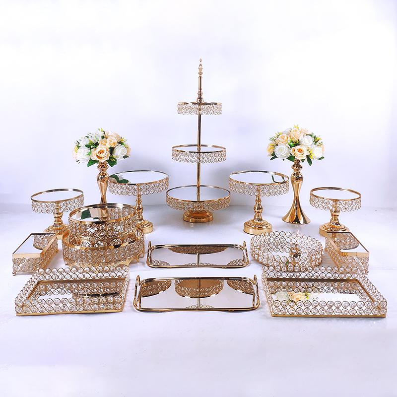 

Other Bakeware 7pcs-16pcs Electroplate Mirror Cake Stand Set Display Wedding Birthday Party Dessert Cupcake Plate Rack