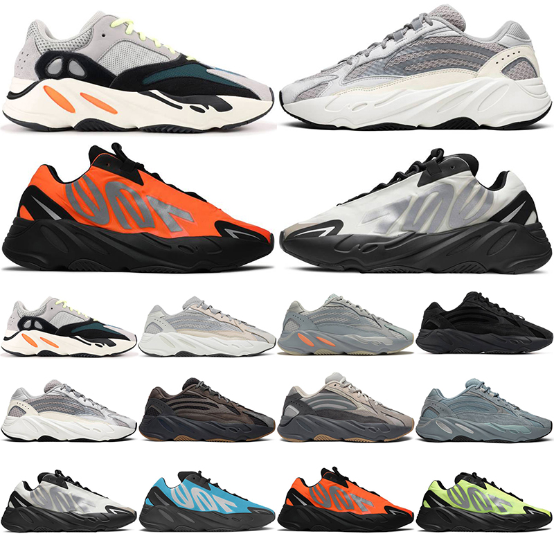 

700 V2 Running Shoes High Quality Men Women Trainers Cream Soldier Runner Vanta Static MNVN Triple Black Bone Sports Sneakers Size 36-45, Oreo
