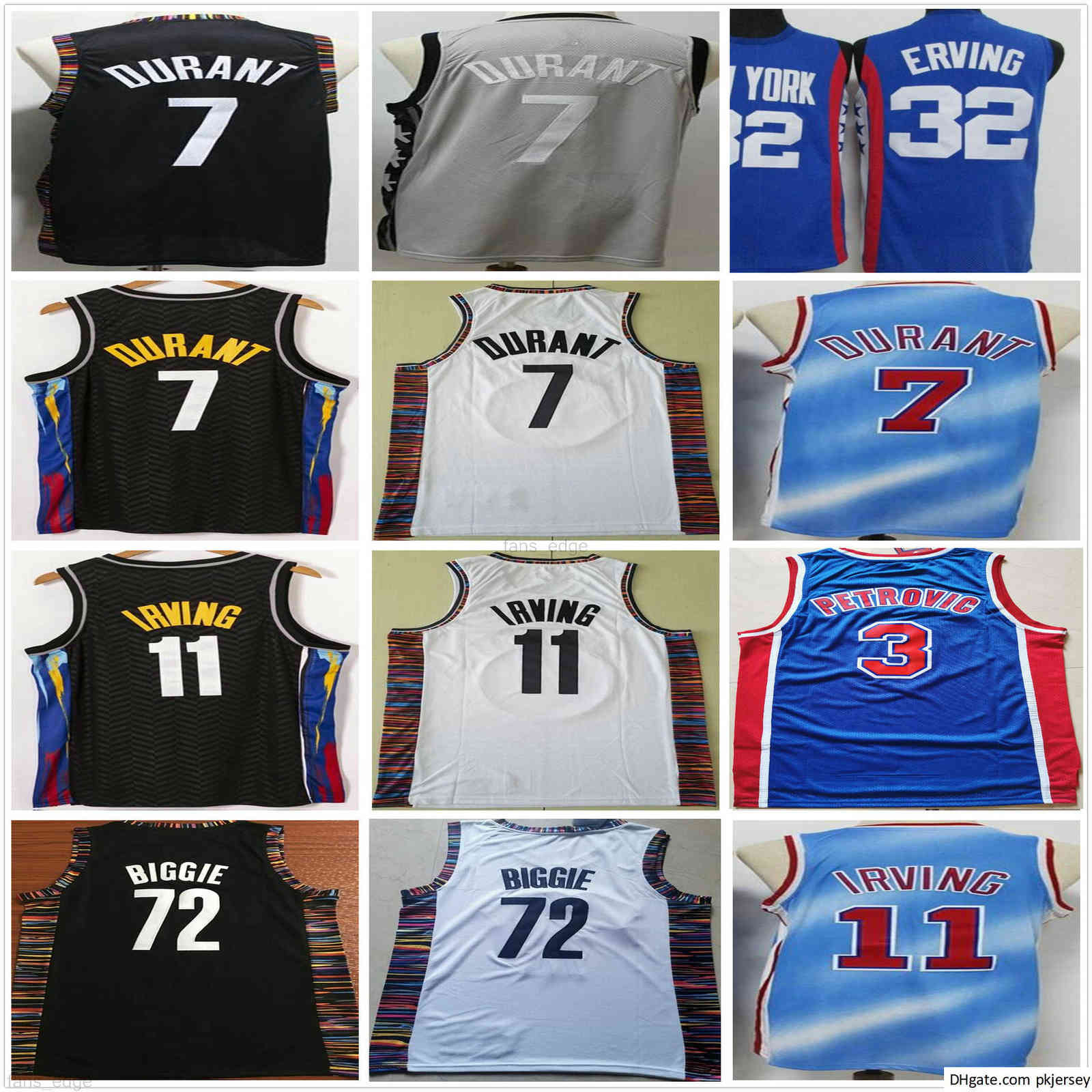 

Retro Vintage Classic Drazen 3 Petrovic Julius 32 Erving 72 Biggie Basketball Jerseys Wholesale Cheap Kevin 7 Durant Irving Jersey, Black;red