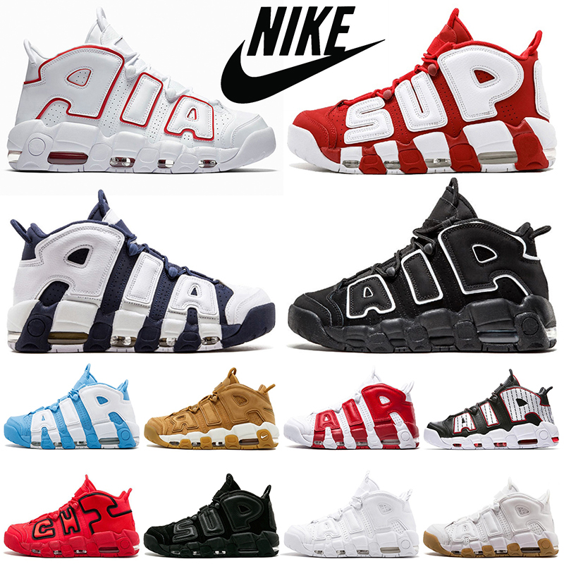 

Nike Air More Uptempo Scottie Pippen Basketball Shoes Newest Women Mens Trainers Bulls UNC Split Gym Red Chrome Tri-Color Off White Black Sports Sneakers Size 36-47, D1 scottie pippen 36-47