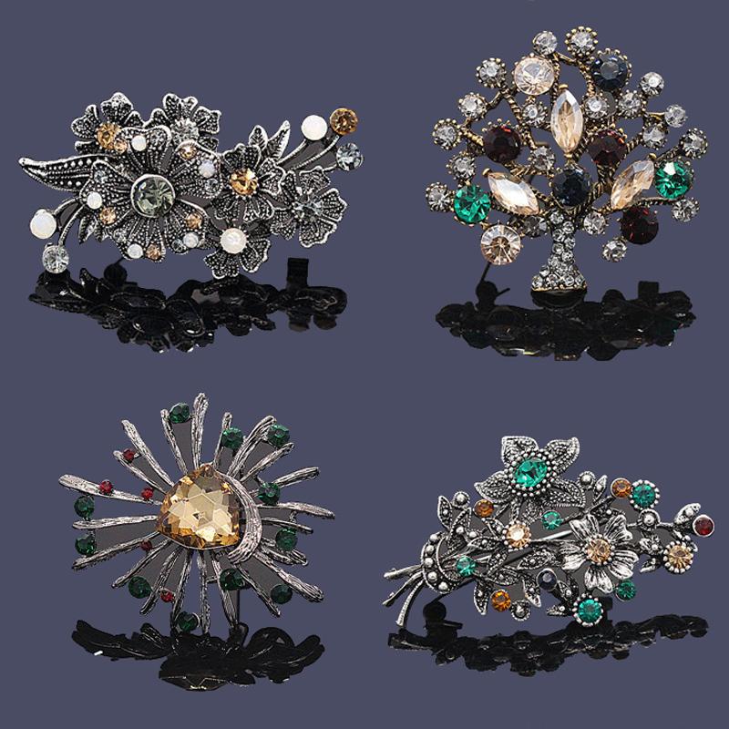 Pins, Brooches Ajojewel Vintage Jewelry Antique Gold/Silver Plated Hollow Flower/Tree Brooch Birthday Gift-image-706943832