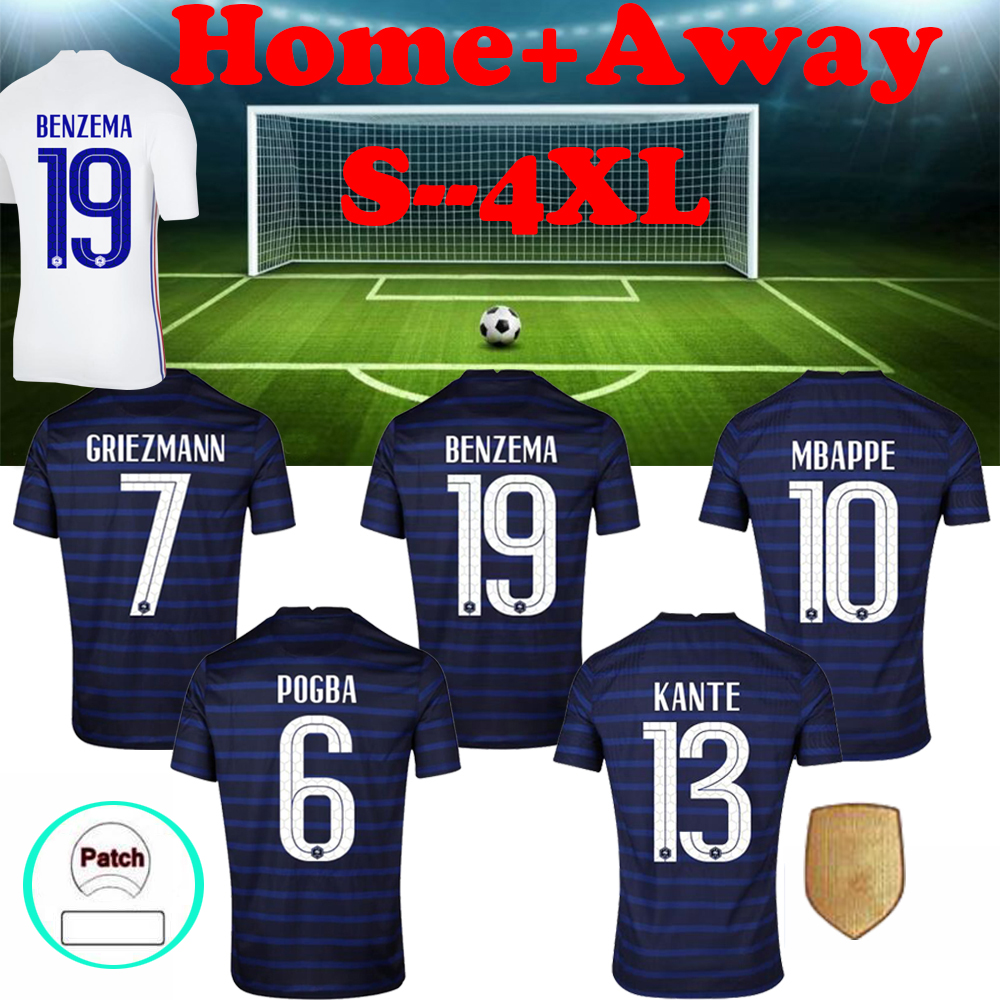 

Euro 2021 Cup Fans Tops BENZEMA MBAPPE GRIEZMANN FRANCE Soccer Jersey POGBA GIROUD KANTE Maillot De Foot Equipe football shirt uniforms la 2, Black