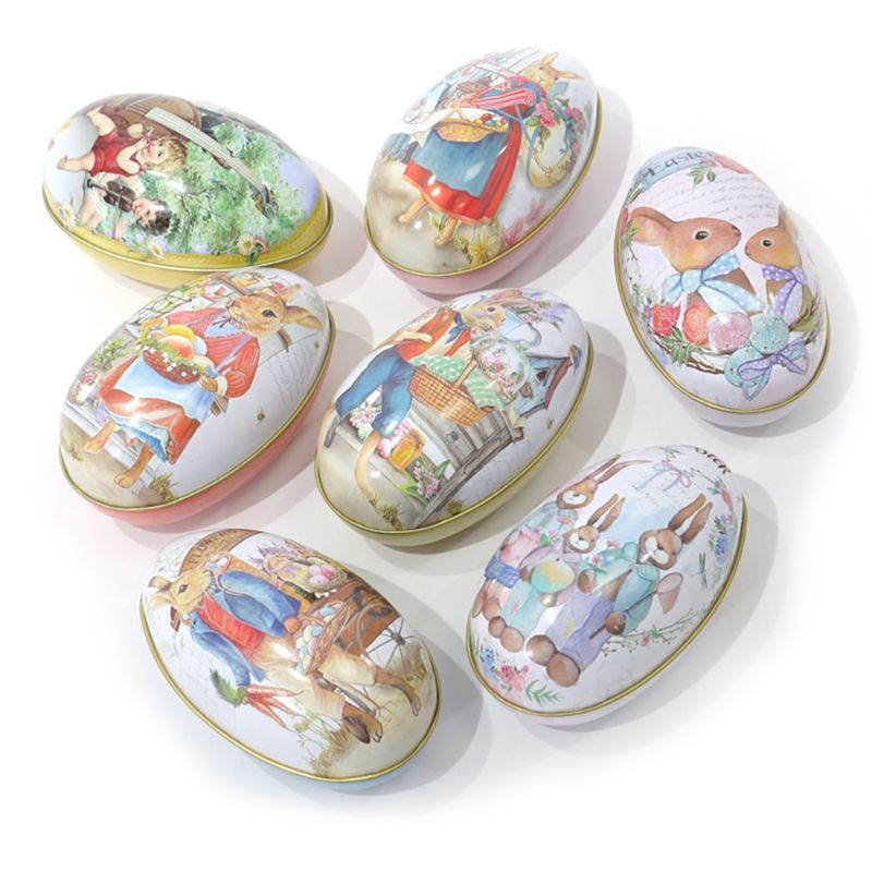 Retro Easter Rabbit Bunny Eyes Box Jar Tea Candy Jewelry Currency Storage Container-image-691611243
