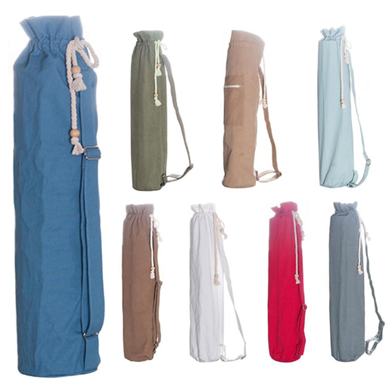 

Canvas Yoga Mat Portable Yoga Bag Pilates Rucksack Backpack Yoga Mat with Shoulder Strap Female Female Storage Supplies Bag, Small pocket 2