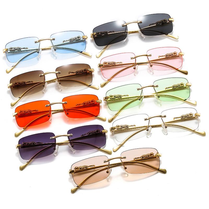 

Sunglasses Y2K Vintage Rimless Women Clear Ocean Lens Brand Designer Eyeglasses Fashion Coated Thin UV400 Sun Glasses Gafas, White;black