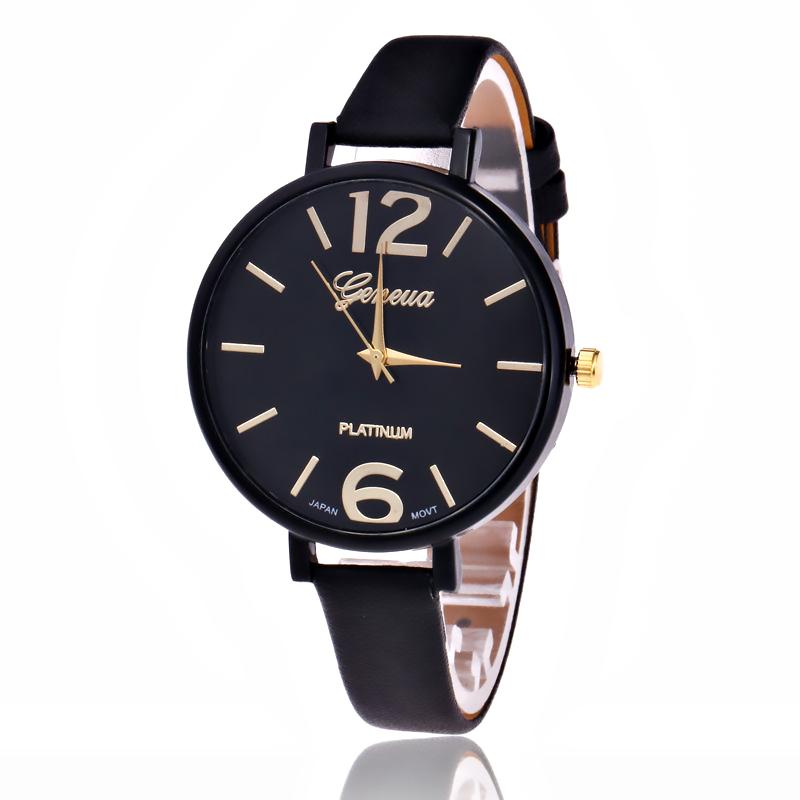 

Wristwatches WOKAI High Quality Casual Women's Large Dial Leather Small Strap Quartz Egg Watch Female Student Waterproof Retro Clock