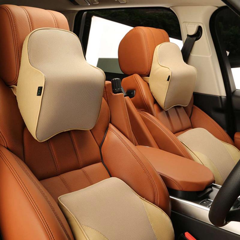 

Seat Cushions JINSERTA Car Headrest Neck Pillow 3D Memory Foam Auto Travel Support Adjustable Pillows For Home Accessories