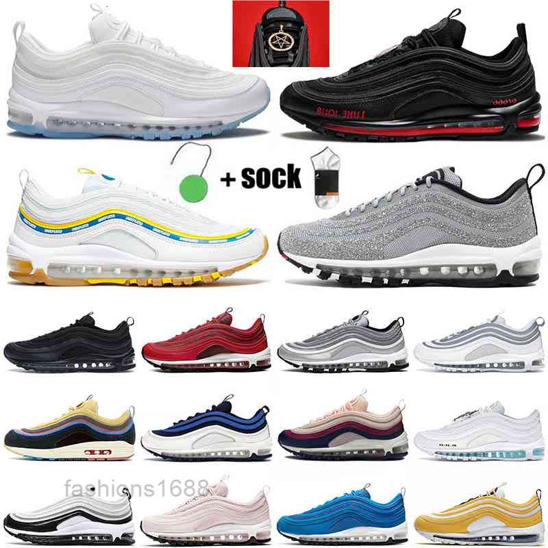

2021 Cushions Mens Womens Running Shoes Triple White Swarovski LX Silver Bullet MSCHF x INRI Jesus Lil Nas Satan s Sean Wotherspoon