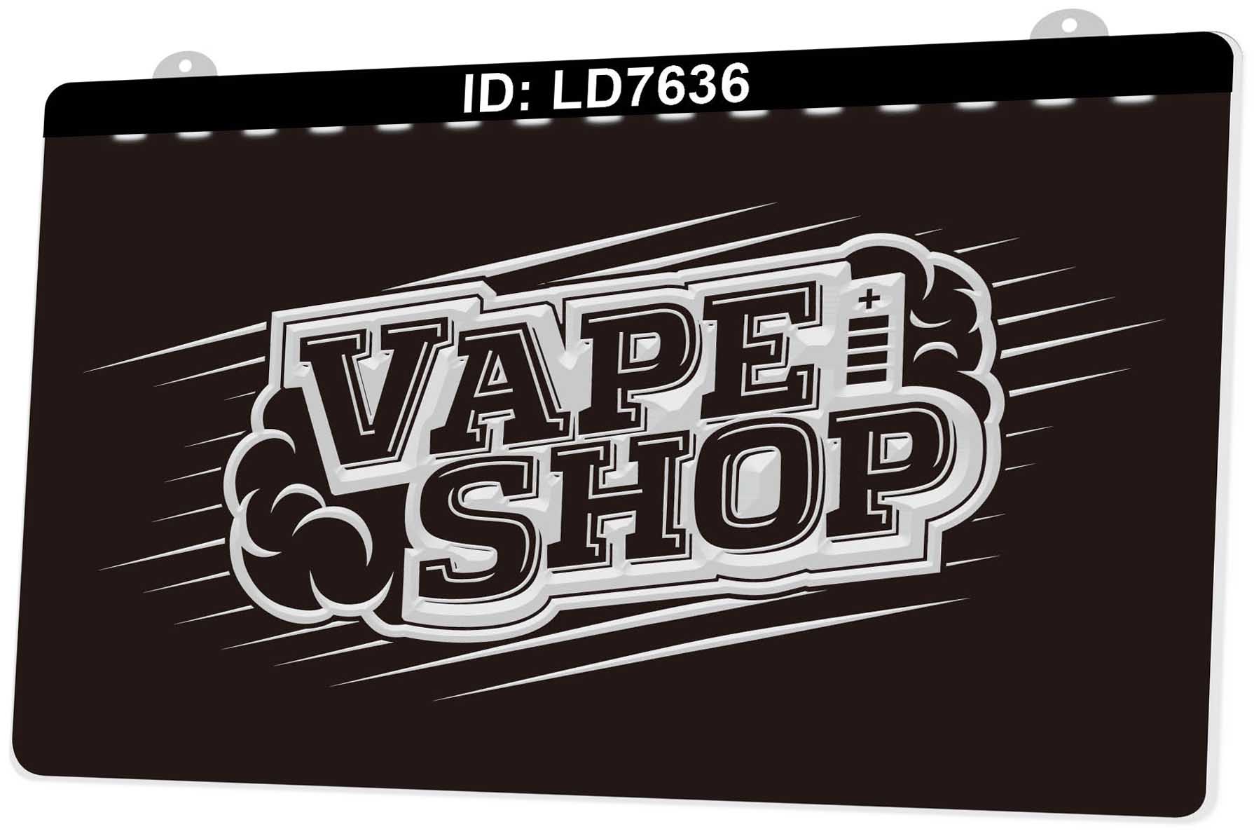 

LD7636 Vape Shop 3D Engraving LED Light Sign Wholesale Retail