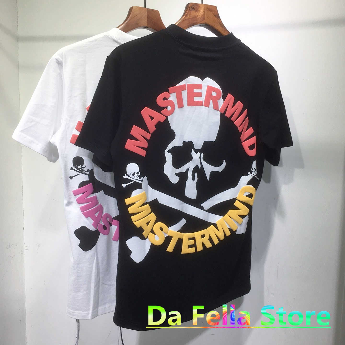 

Pink Yellow T-shirt 2021ss Men Women Mastermind Japan Tee Letters Foam Printing Mmj Tops Short Sleeve World, 10