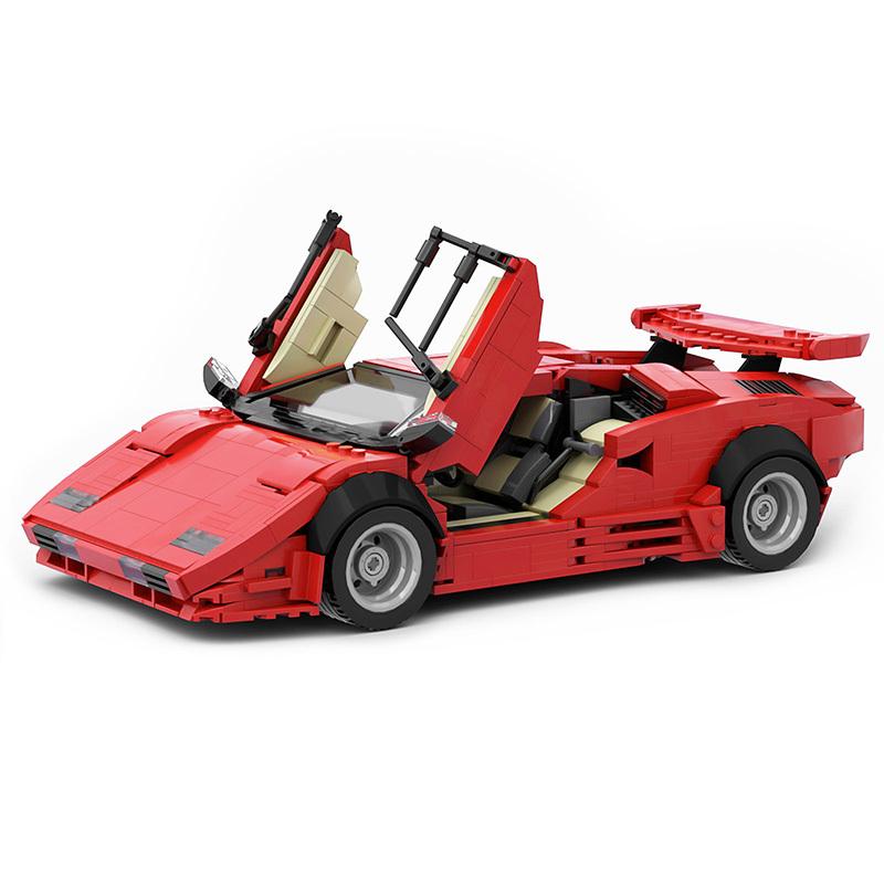 

MOC High-Tech Bricks Speed Cars Seri Countach LP5000 QV-Red Racing Car Building Blocks Kit Hypercar Super Vehicle DIY Toys Set