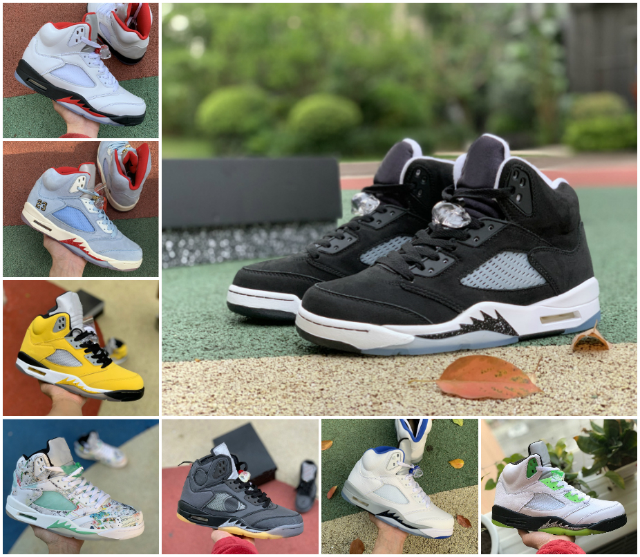 

High Quality What The 5s Basketball Shoes Men Sail White Stealth 2.0 Raging Bull Red TOP 3 Oreo Hyper Royal 5 Oregon Ducks Ice Blue Suede Alternate Bel Trainer Sneakers, Box