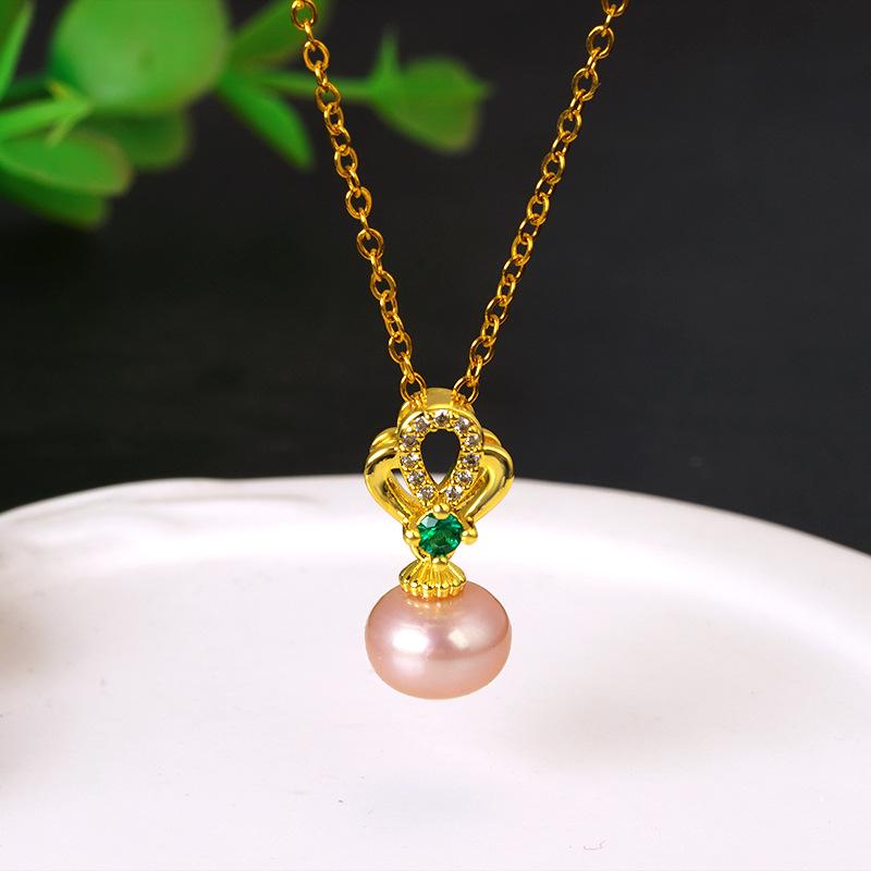 

Pendant Necklaces Vintage Pearl Earrings For Women Weeding Chains Green Rhinestone Beads Elegant Wedding Valentine's Day Gifts Jewelry, Silver