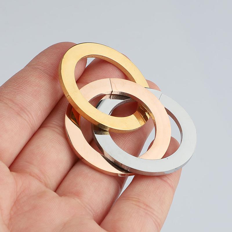 

Charms 5PCS/lot Stainless Steel Three Circles Pendant For Jewelry Making DIY Circle Accessories, Bronze;silver