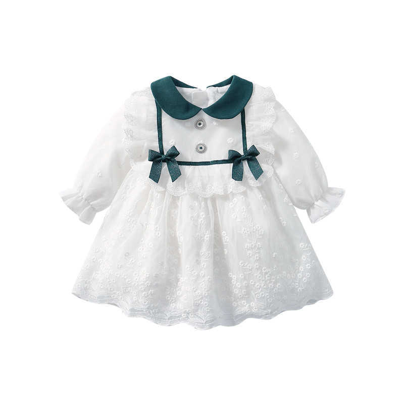 

Girl Spanish White Dresses Infant Boutiques Clothes Baby Girls Princess Cotton Frocks Childen Birthday Baptism Party Dress 210615