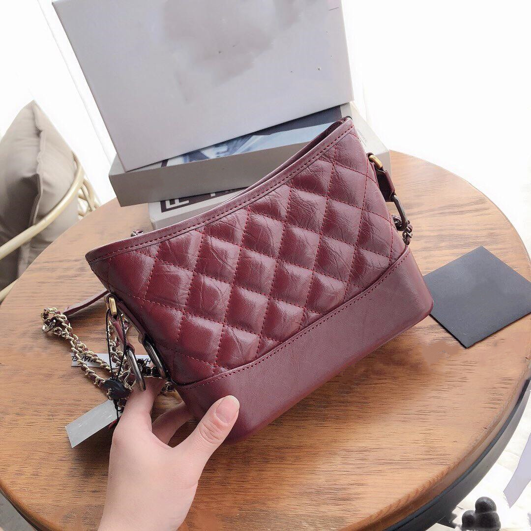 

High quality designer luxury womens bag tote portable oblique cross street chain leather female star of the same style fashion shoulder bags