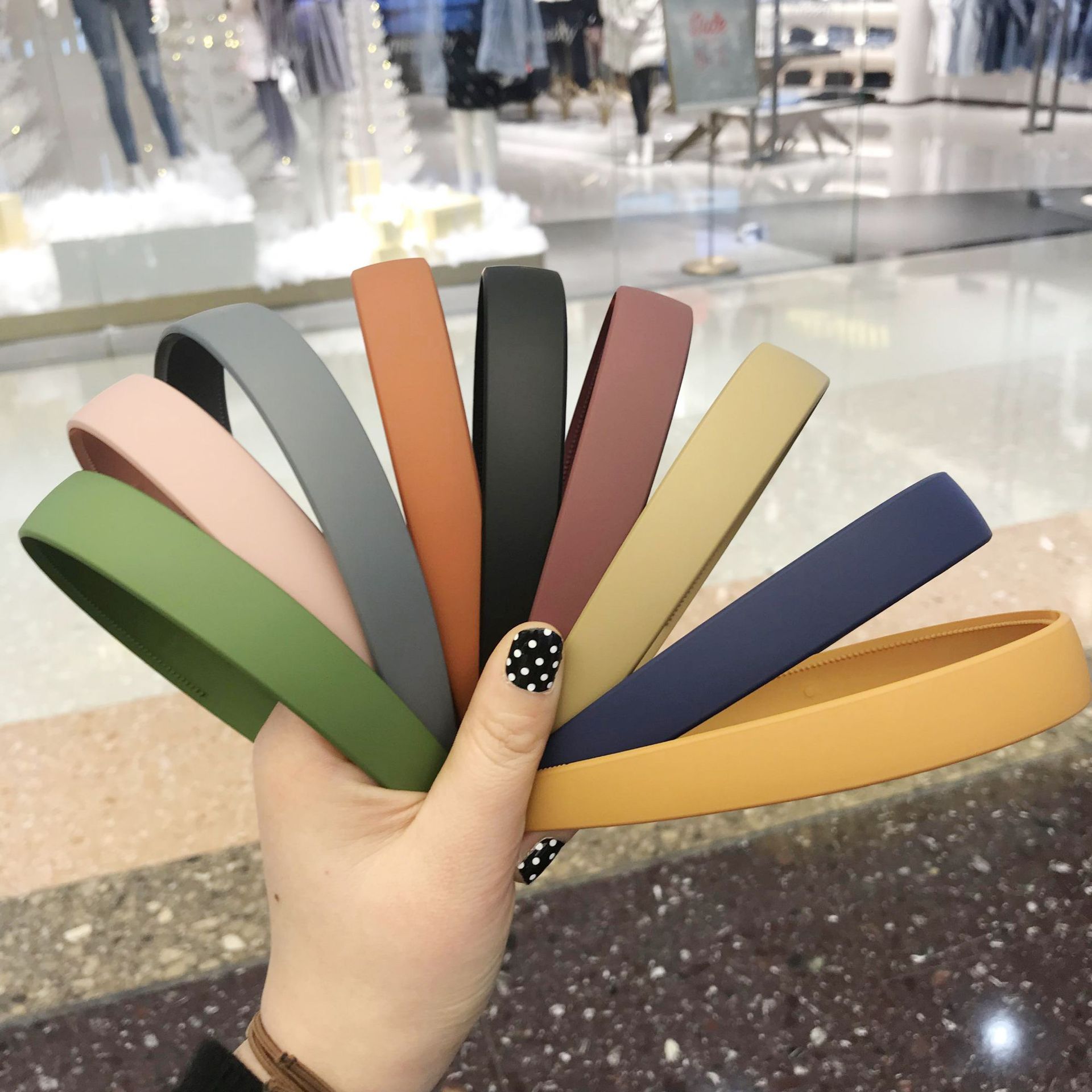 Plastic Frosted Wide Headband Hair Band Headwear Accessories for Woman Satin Covered Resin Hairbands 1PC 211266-image-671383006