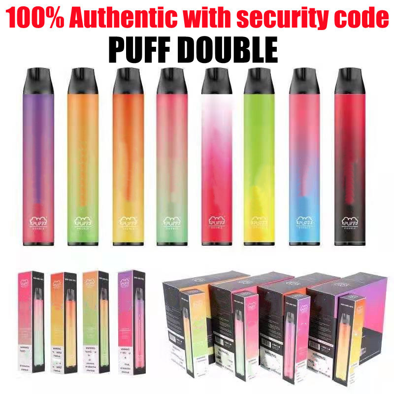 

100% Authentic vapes cigarettes Puff Double 2 in 1 Disposable Vape Pen 2000puffs 900mAh Battery 6ml Prefilled 2in1 Pods Vaporizer Portable V