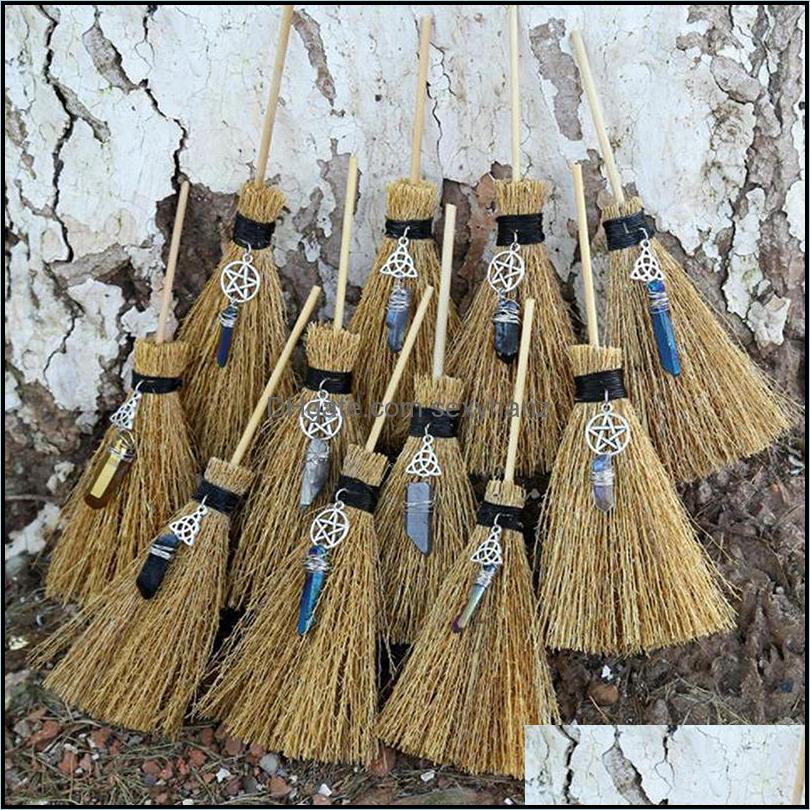 

Findings & Components Jewelry Charms Dust Removal Broom Wia Celtic Pentagram Mini Witch Witchcraft Aessories Crystal Altar Drop Delivery 202