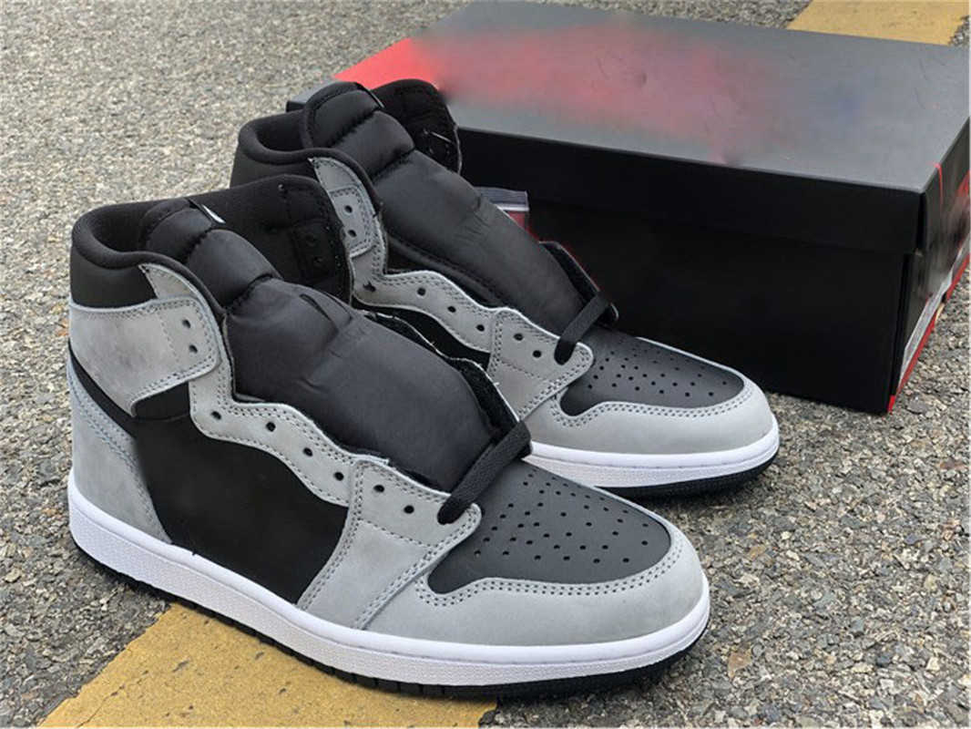 

2021 Newest Authentic 1 Shadow 2.0 Man Outdoor Shoes 555088-035 Black Light Smoke Grey White Sports Sneakers With Original Box