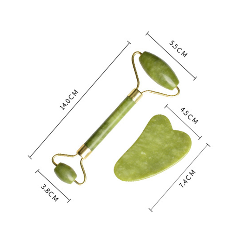 

2pcs Massager Guasha Facial Jade Roller Face Lift Body GuaSha Board Tool Set P9