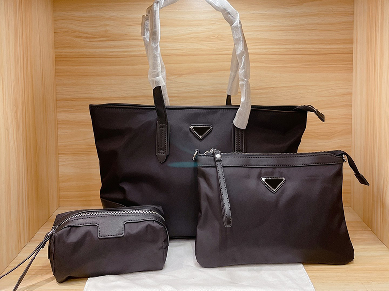 

2021 Crazy Sales Fashion Women's Shoulder bags Luxury Totes Designer Comestic Bag Lady Handbags 3 pieces Nylon Lightweight Black Color high-capacity Free Delivery, Box
