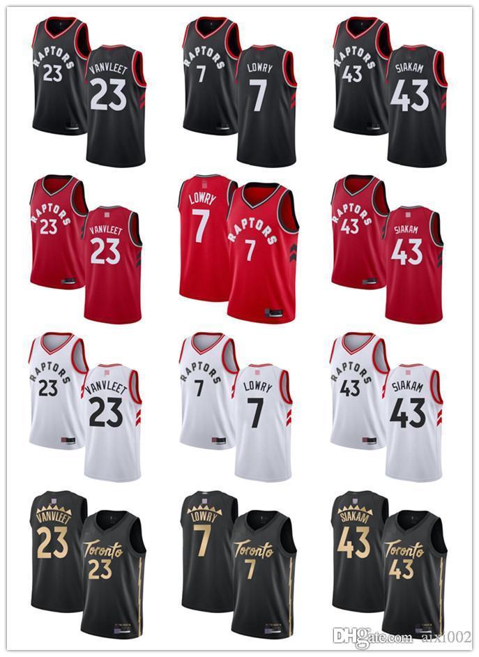 

MensÂ WomensÂ Youth Toronto Raptors 23 Fred VanVleet 7 Kyle Lowry 43 Pascal Siakam Red White custom BasketballÂ Jerseys, Black;red